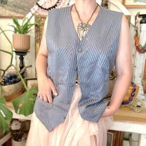 Vintage 90’s Men’s Geometric Print Satin Vest